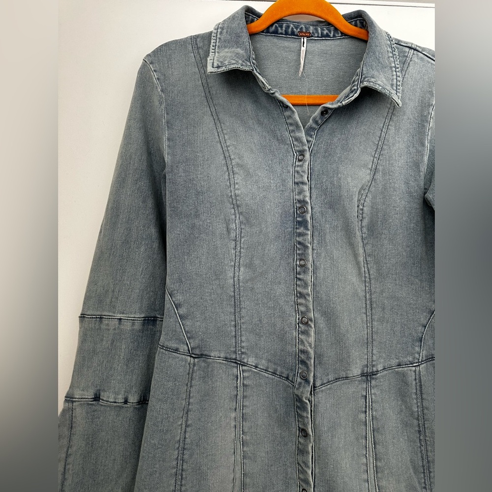 Free People Thea Denim Mini Dress - Picture 6 of 10